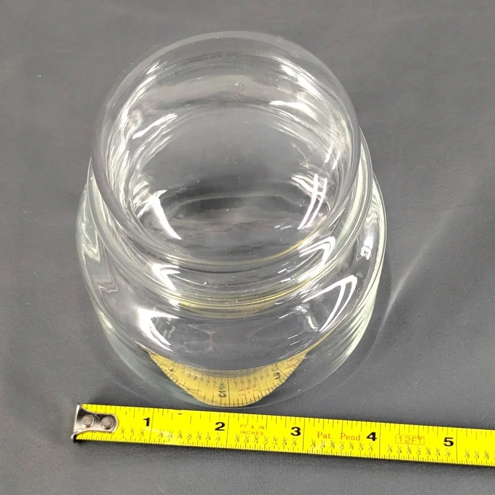 Clear Glass Apothecary Jar with Bubble Lid Small Storage Canister 4.25 Inch